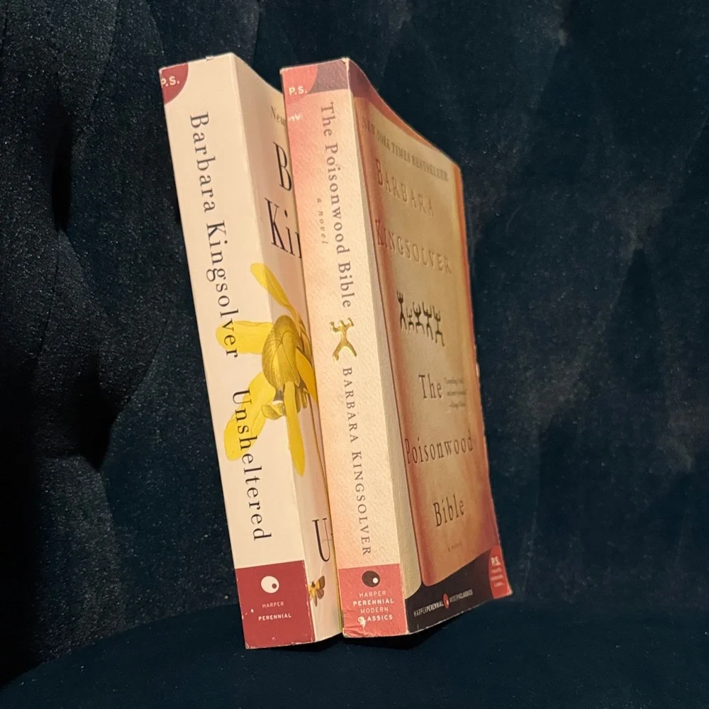 Barbara Kingsolver Book Set - The Poisonwood Bible and Unsheltered - like new